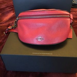 New with tags red coach bum bag